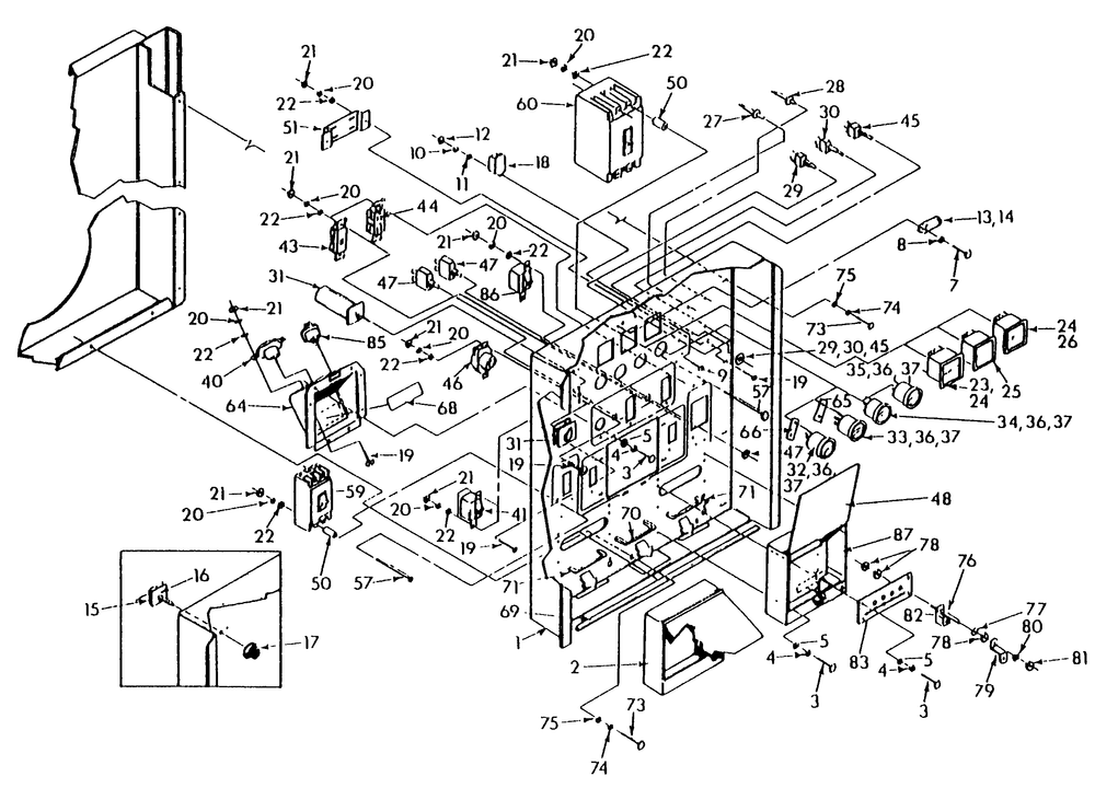 Control Panel Diagram and Parts List for 9573-2  Generac Generator
