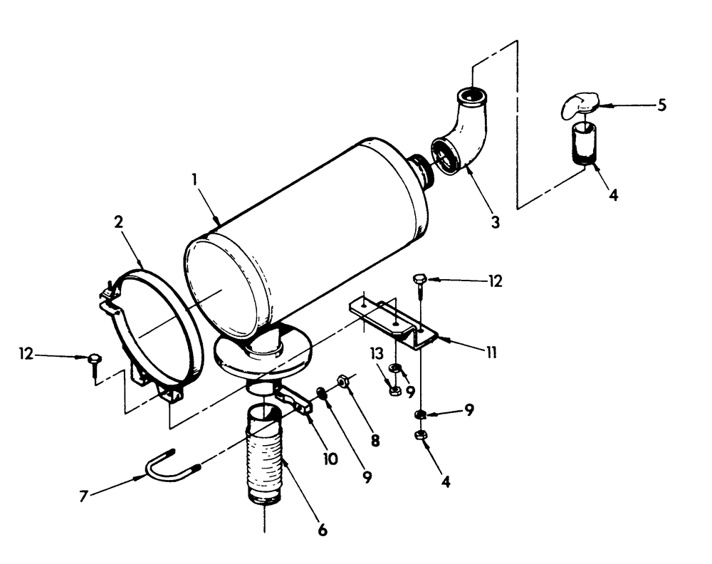Muffler Diagram and Parts List for 9351-3  Generac Generator