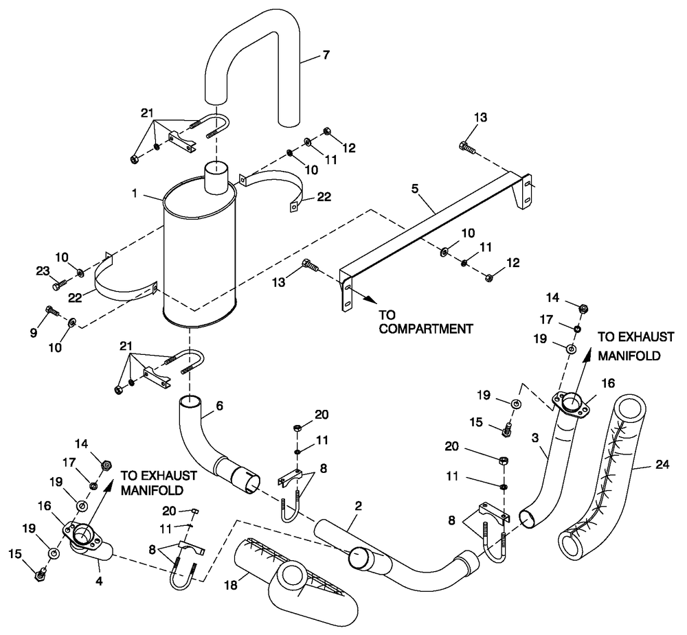 Ev Muffler Exhaust 3.9l G8 Diagram and Parts List for 0050120 (3844420)(2004) Generac Generator