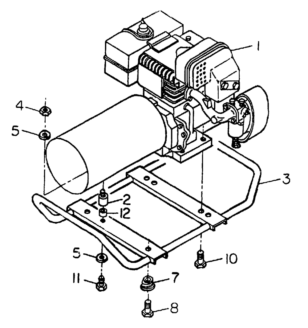 Cradle No. 68722 Diagram and Parts List for S3000T (8882-0)(8882-0) Generac Generator