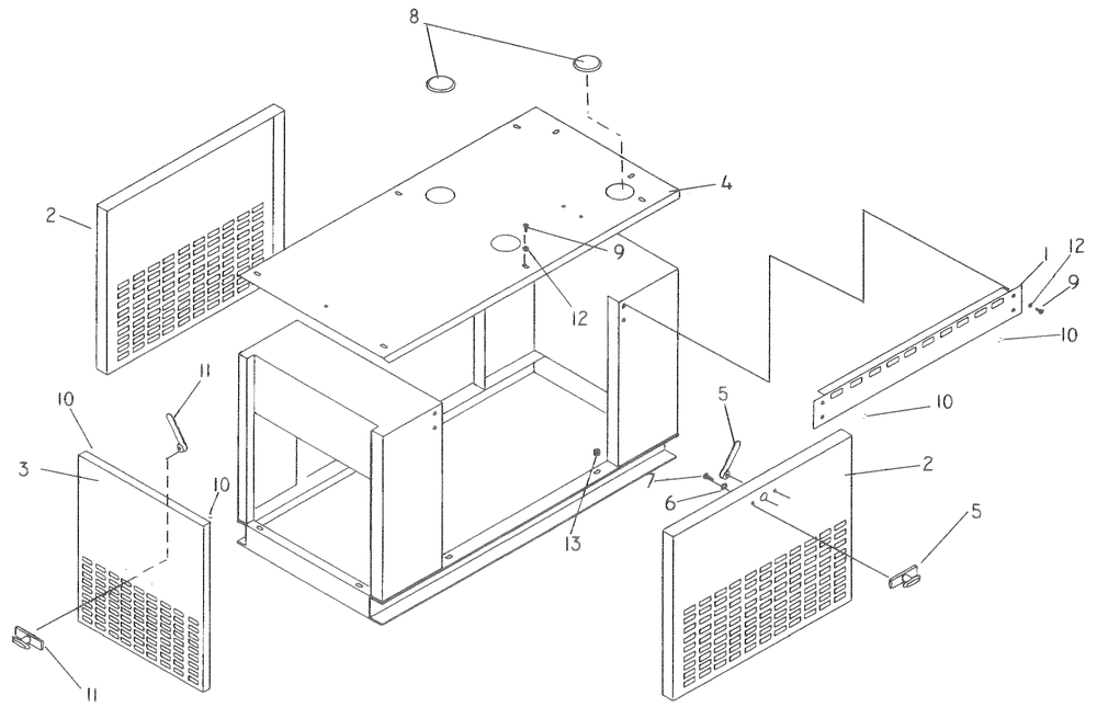 Compartment Diagram and Parts List for 0008700 (3043560)(2014) Generac Generator