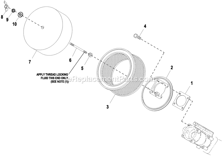 Ev Air Cleaner (1) Diagram and Parts List for ST03542GNAN (4950838)(2008) Generac Generator