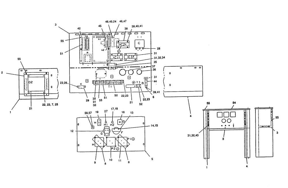 Control Panel Diagram and Parts List for 9351-0  Generac Generator