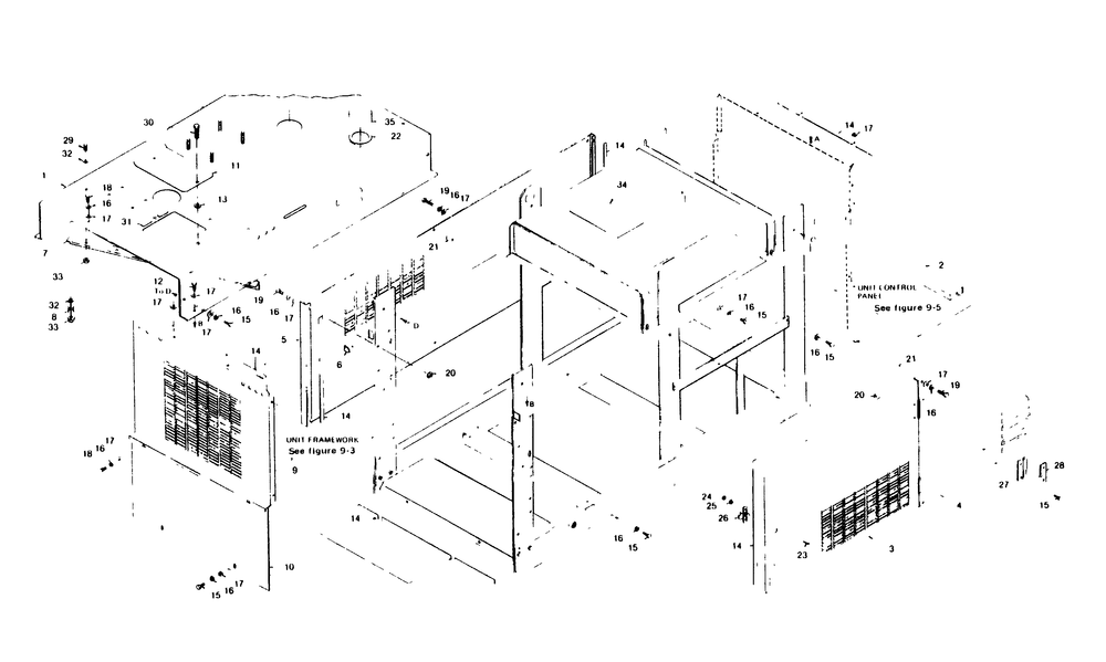 Sheet Metal Diagram and Parts List for 1006-A  Generac Welder