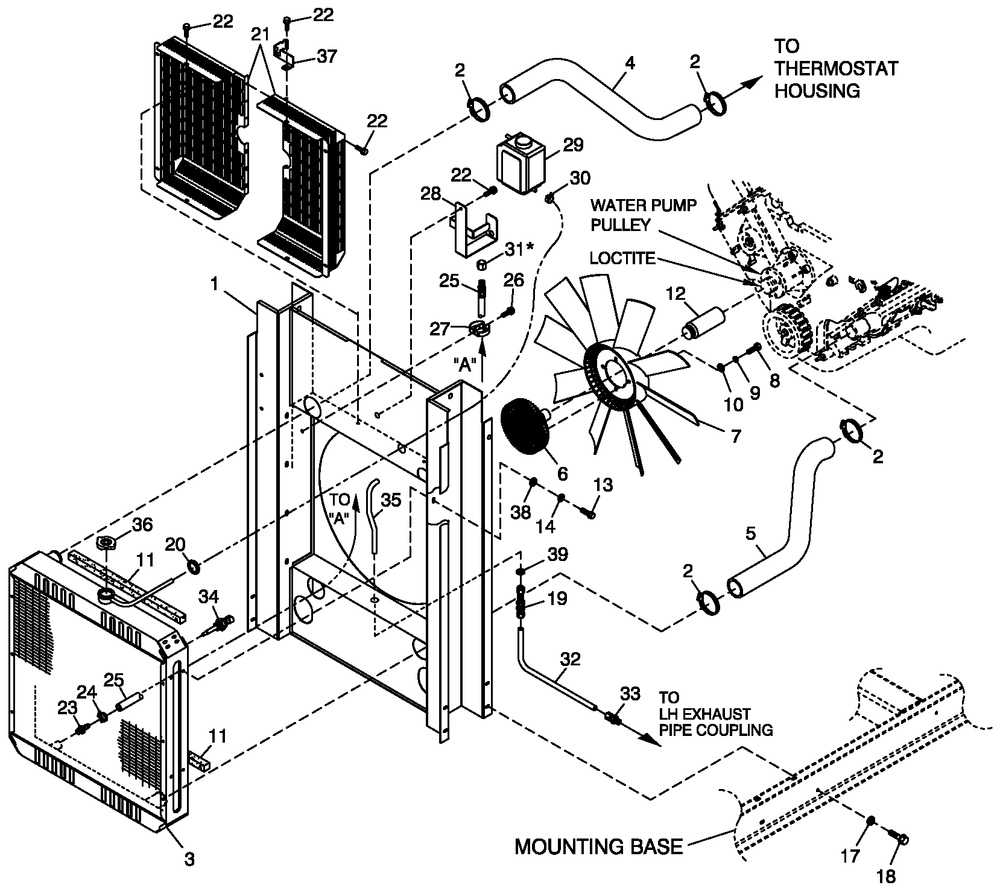 C3 Cooling System And Fan Drive Diagram and Parts List for ST07068ANSN (4704709 - 4705745)(2007) Generac Generator