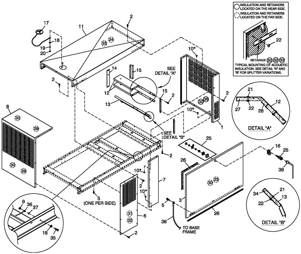 Enclosure C2 Diagram and Parts List for 0052631 (4442921 - 4788029)(2007) Generac Generator