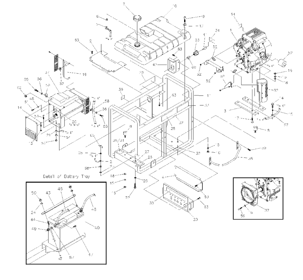 Generator Diagram and Parts List for SE10000 (1339-0)(1339-0) Generac Generator