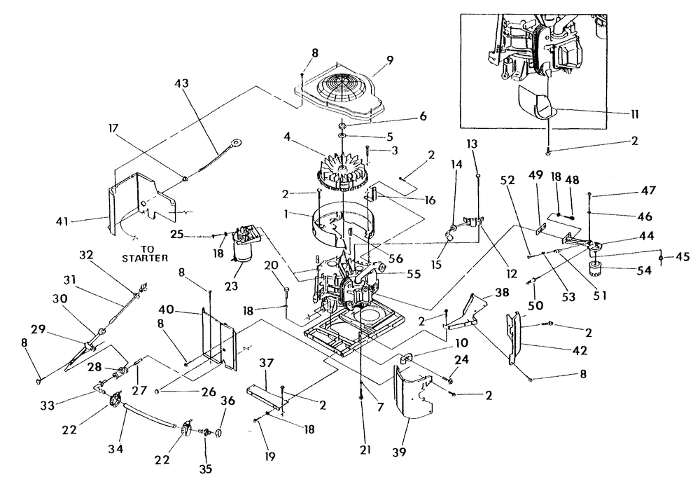 Engine Sheet Metal Diagram and Parts List for 0916-1  Generac Generator