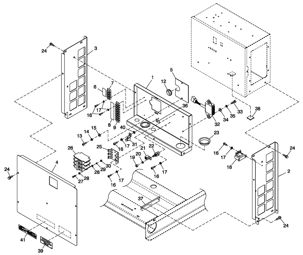 Connection Box Spl Parts Diagram and Parts List for 0053381 (4646775 - 4840025)(2007) Generac Generator