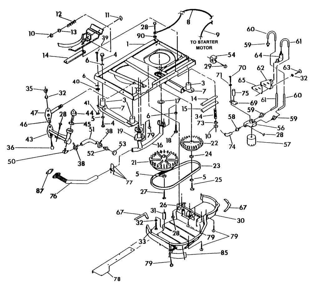 Base And Pulley Diagram and Parts List for 0789-0  Generac Generator