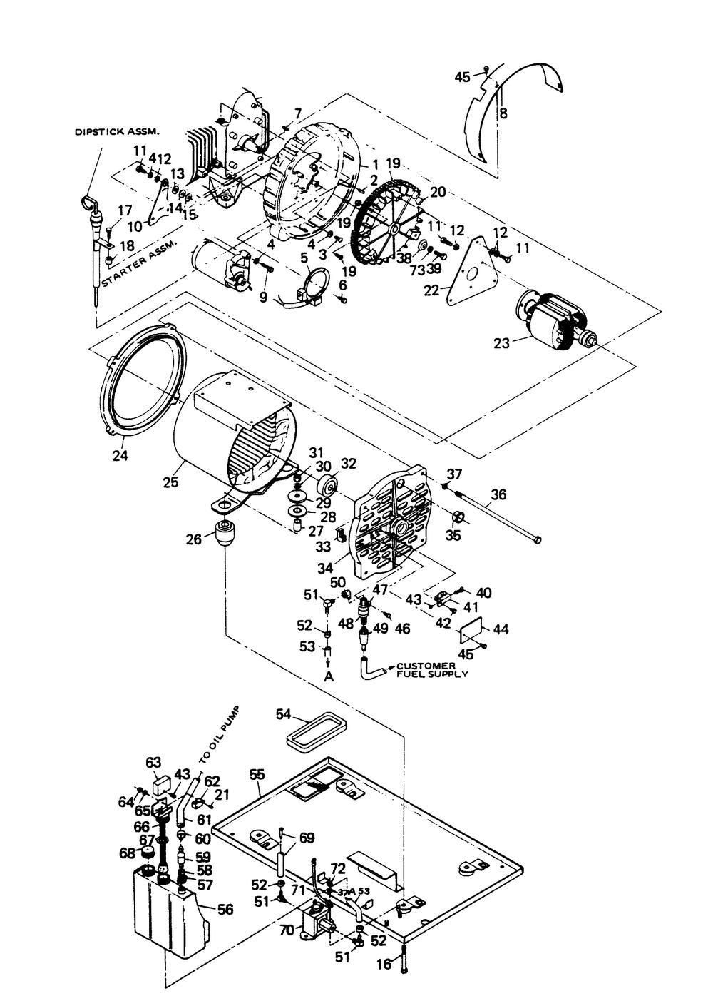 Alternator And Slide Pan Diagram and Parts List for 6931-4  Generac Generator