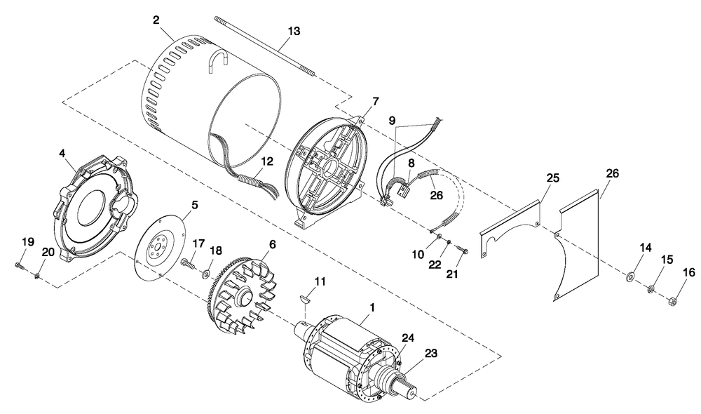Cpl Alternator Direct Excitation Diagram and Parts List for 0055990 (5111202 - 5223746)(2008) Generac Generator