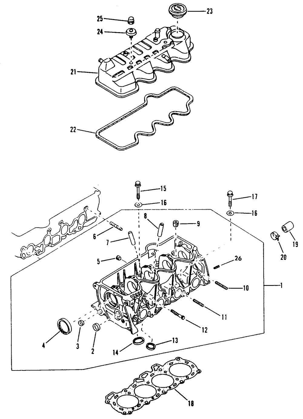 Cylinder Head And Rocker Cover Diagram and Parts List for 9012-0  Generac Generator