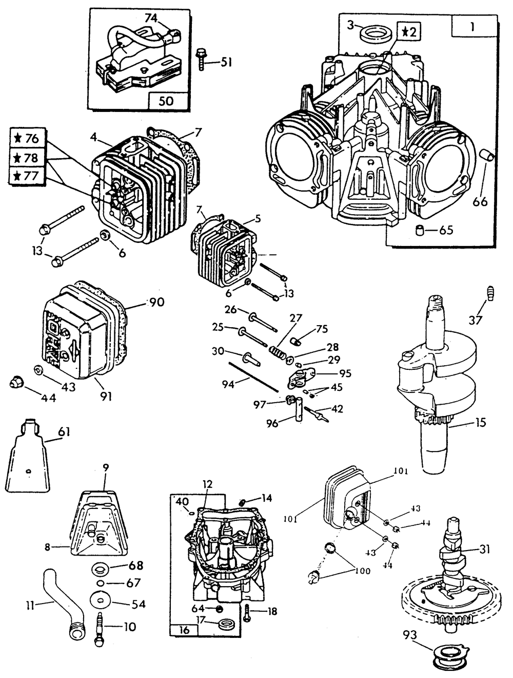 Engine Common Parts 2 Diagram and Parts List for 9592-2  Generac Generator