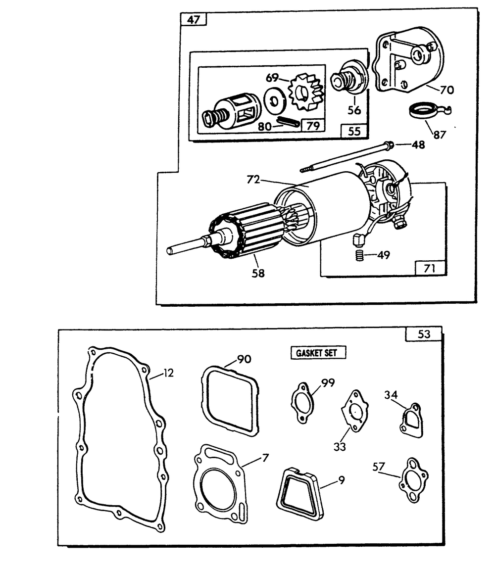 Engine Parts (Part 2) Diagram and Parts List for 9653-1  Generac Generator