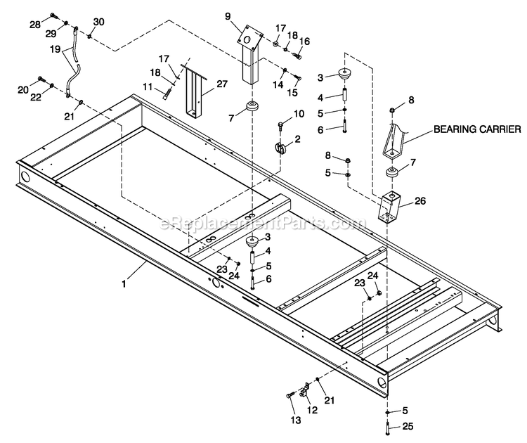 Mounting Base Diagram and Parts List for QT10068KNSY (5305008)(2009) Generac Generator