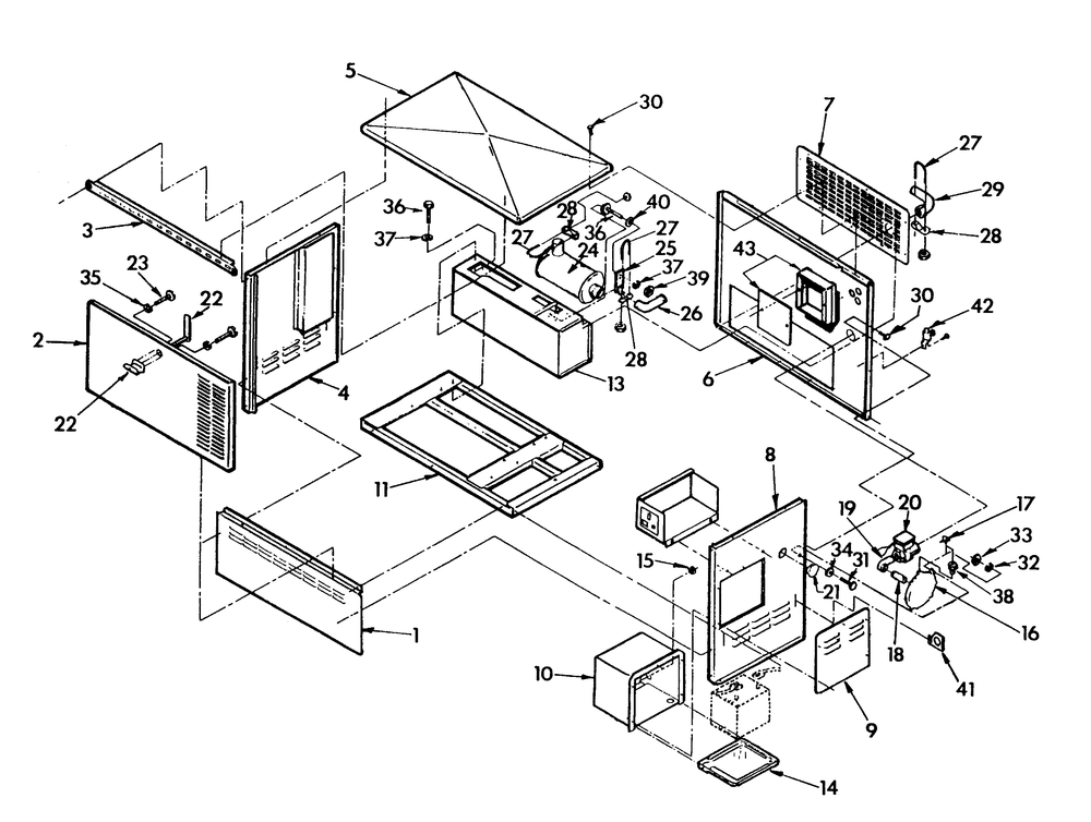 Enclosure Diagram and Parts List for 9067-6  Generac Generator