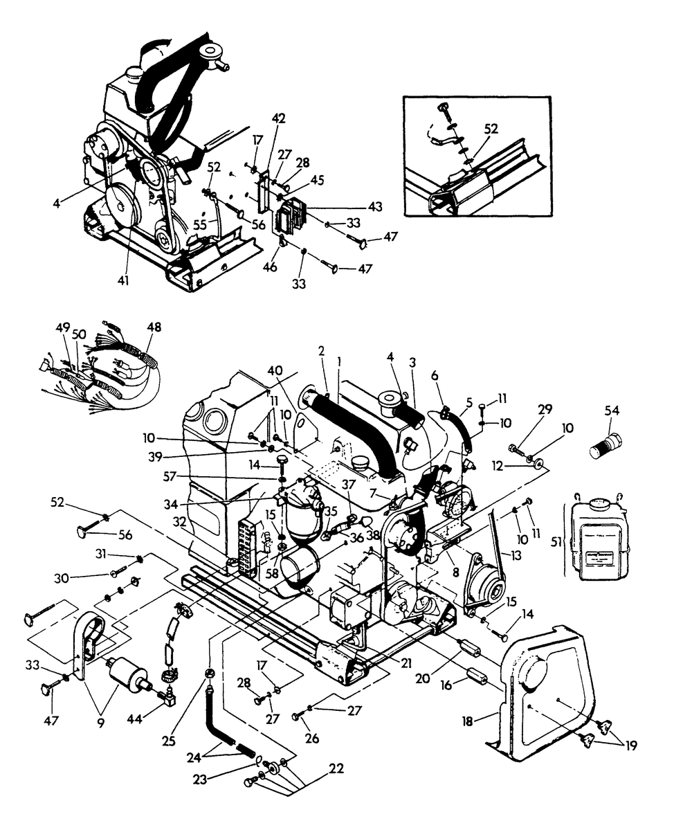 Engine Common Parts Diagram and Parts List for 8950-2  Generac Generator