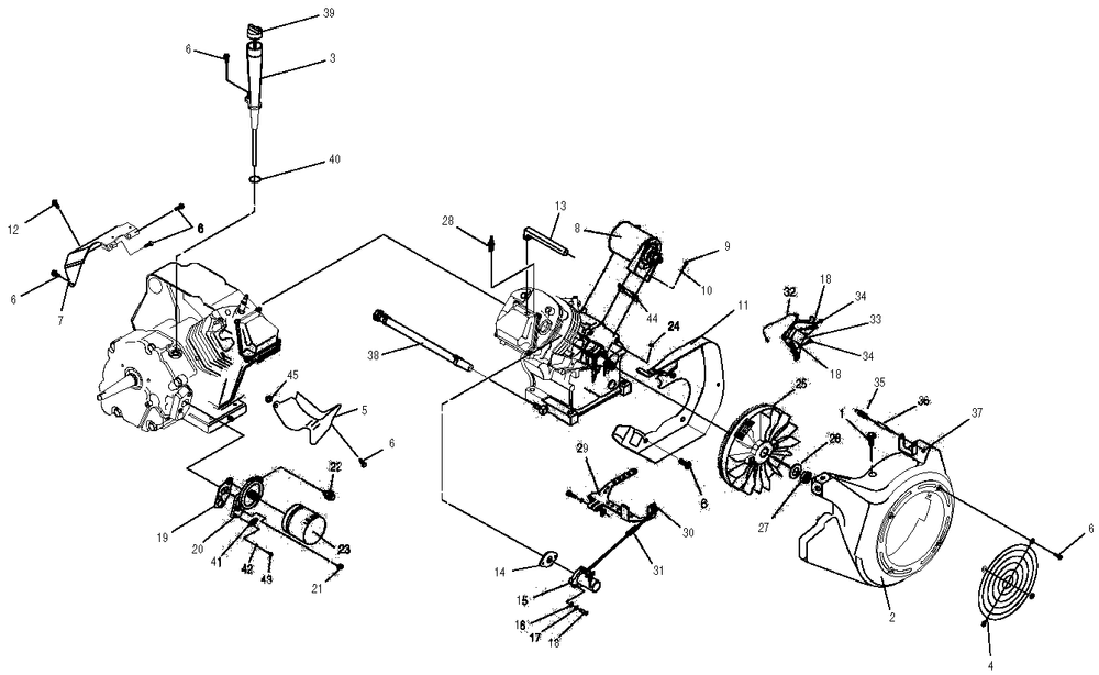 Engine 2 Diagram and Parts List for 0046791 (3777645 - 3811388)(2003) Generac Generator