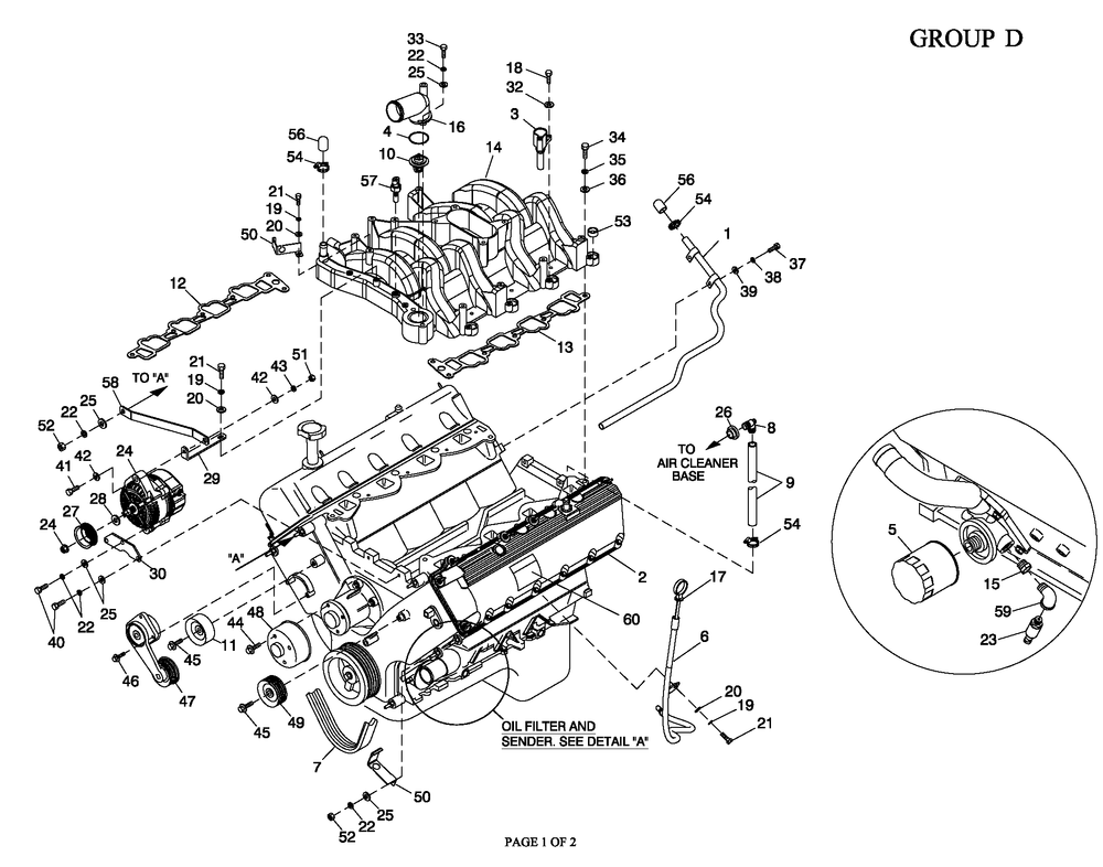 Engine Common Parts L/H Side 5.4l Cpl Diagram and Parts List for QT04554AVSNA (4413178 - 4808303)(2007) Generac Generator
