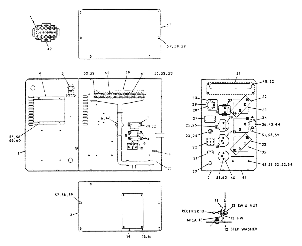 Control Panel Diagram and Parts List for 9301-1  Generac Generator
