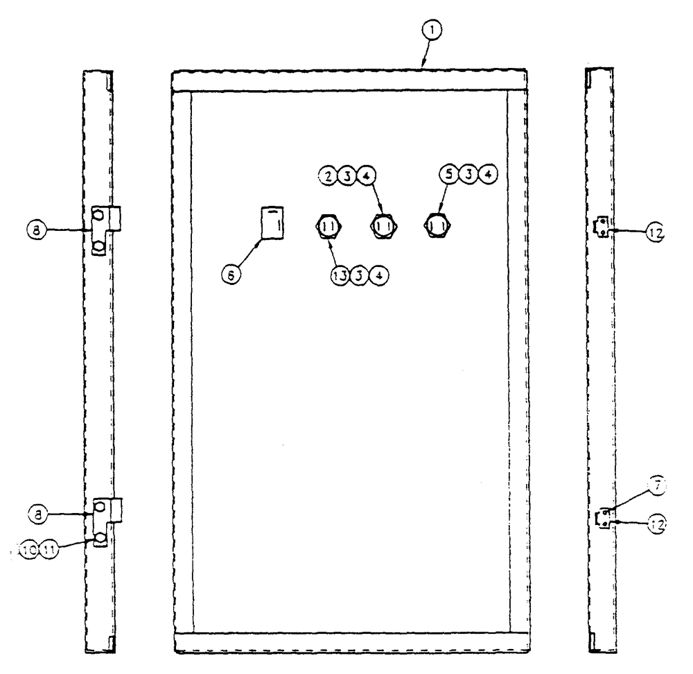 Transfer Switch Door Diagram and Parts List for 9657-3  Generac Generator