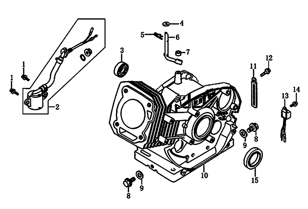 Crankcase 1 Diagram and Parts List for 0064260 (7654562A - 7654563A)(2012) Generac Generator