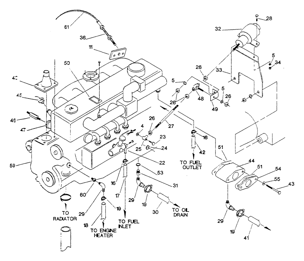 Engine Common Parts Diagram and Parts List for 9399-1  Generac Generator