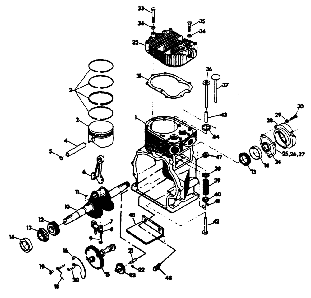 Engine Diagram and Parts List for 6217-8  Generac Generator