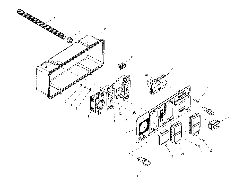 Control panel Diagram and Parts List for XG4000-5778-0  Generac Generator