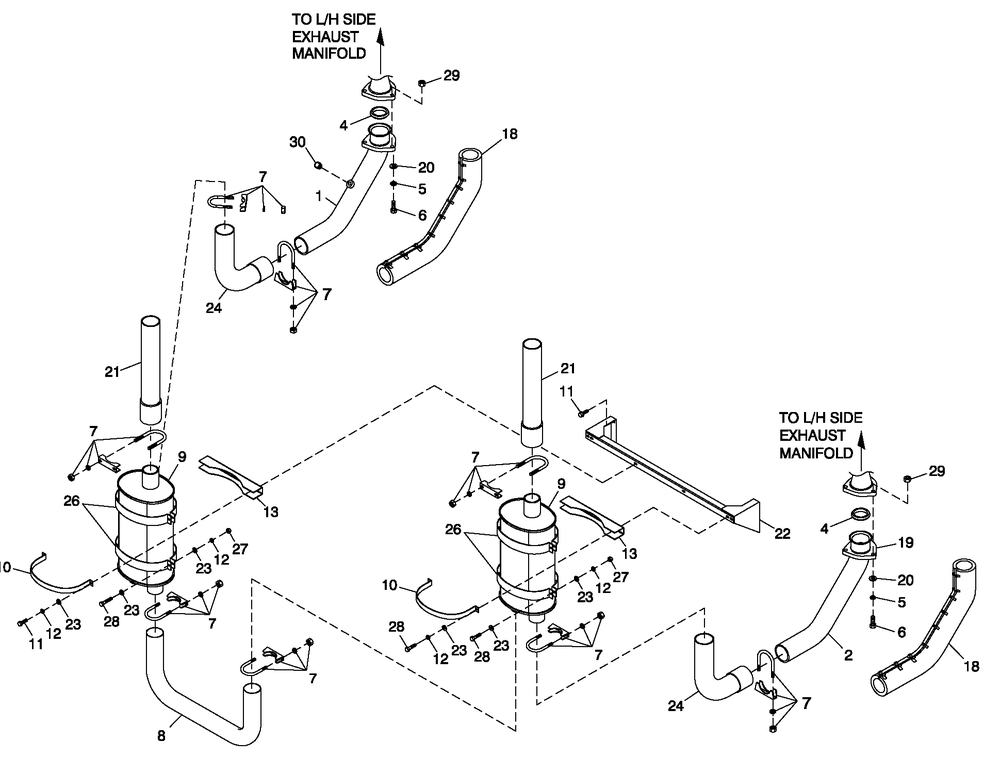 Muffler 5.4l/6.8l Cpl Exhaust C5 Diagram and Parts List for CT13068AVAN (1908V27747)(2008) Generac Generator