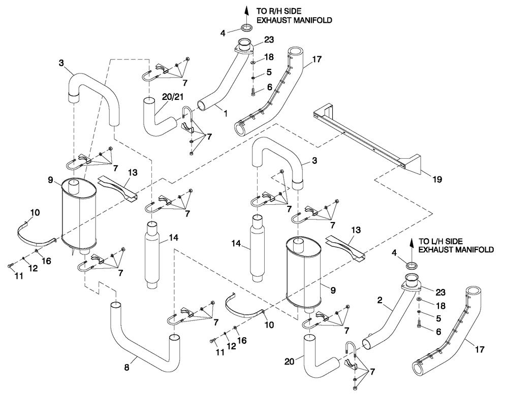 Muffler 5.4l/6.8l Cpl Exhaust C3 Diagram and Parts List for ET07068ANAN (5713896 - 5713897)(2009) Generac Generator