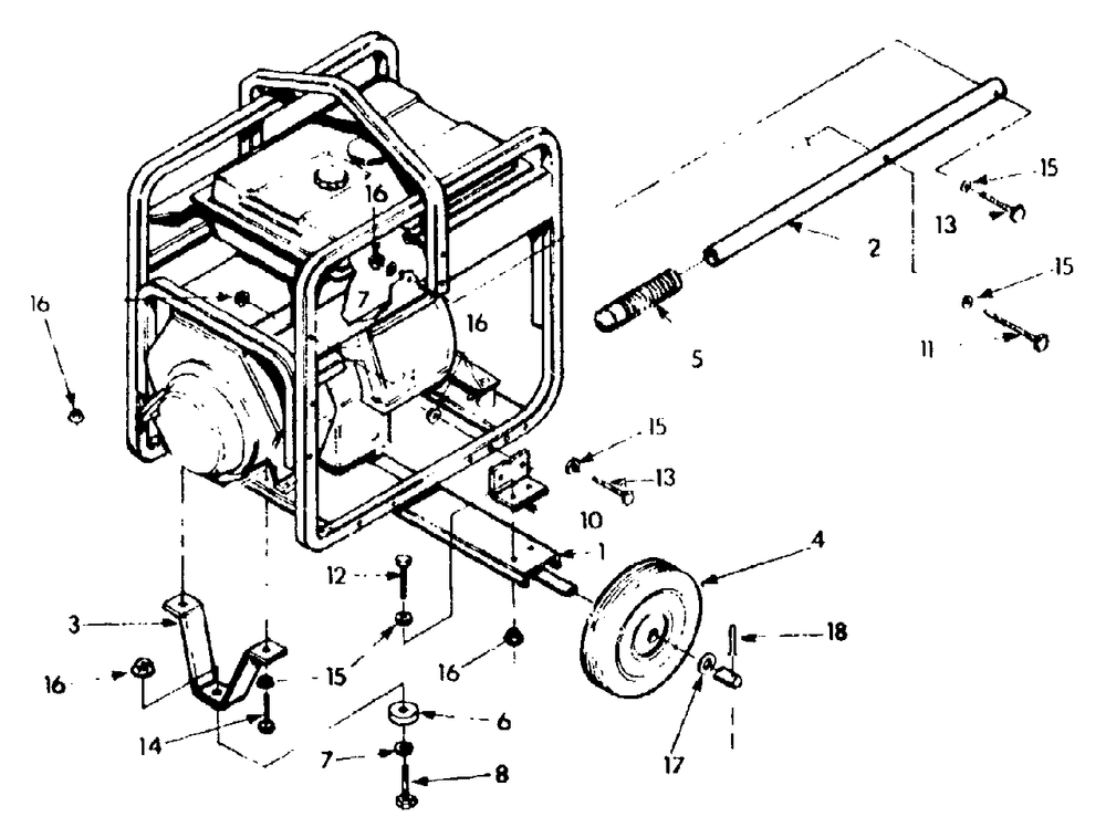 Wheel Kit Diagram and Parts List for 3ZC40A (9404-2)(9404-2) Generac Generator