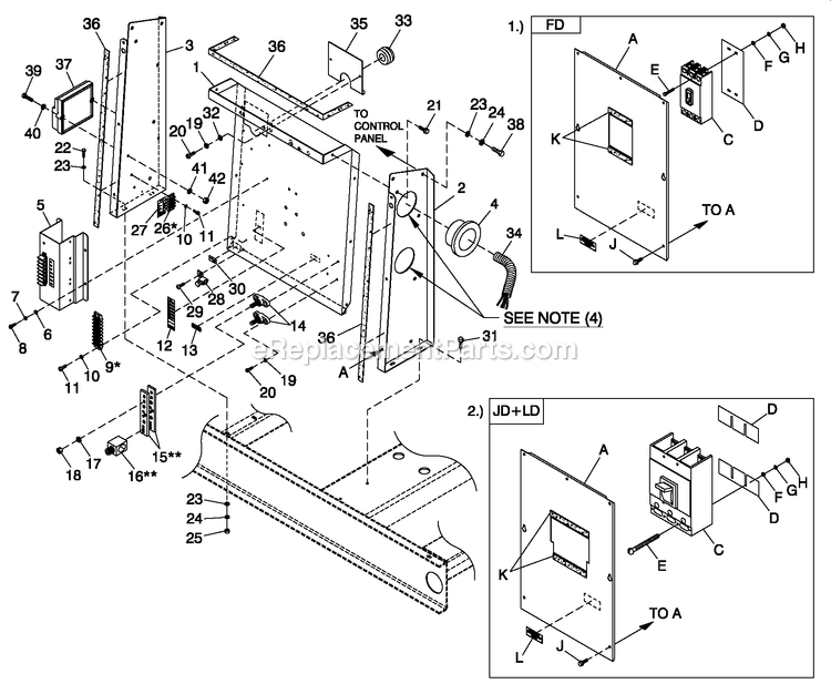 Cpl C3 H Control Cb Connection (1) Diagram and Parts List for QT10068KNSY (5305008)(2009) Generac Generator