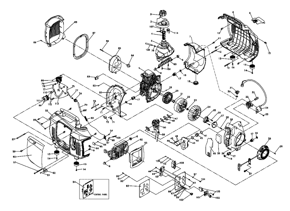 Parts Manual Ix 1600w Diagram and Parts List for 0057923 (7181096C - 8029446C)(2013) Generac Generator
