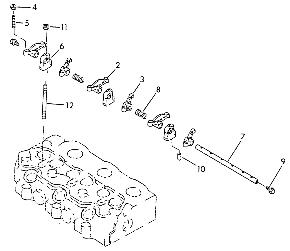 Rocker Arm Assembly Diagram and Parts List for 9025-0  Generac Generator
