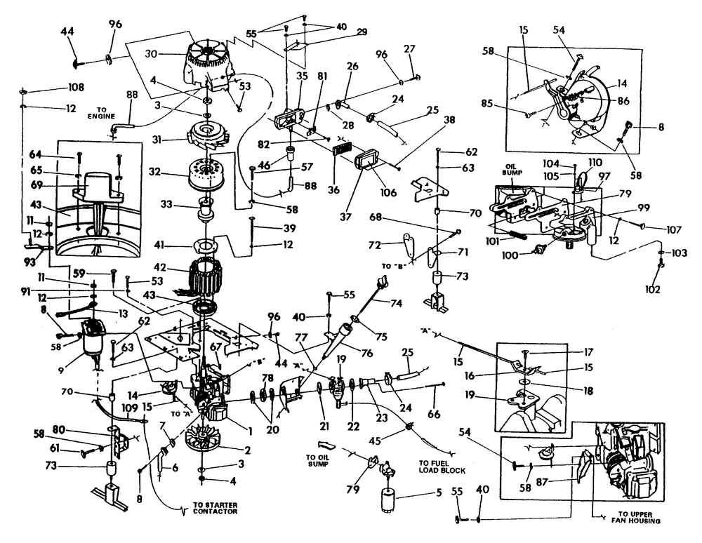 Generator Diagram and Parts List for 0584-3  Generac Generator