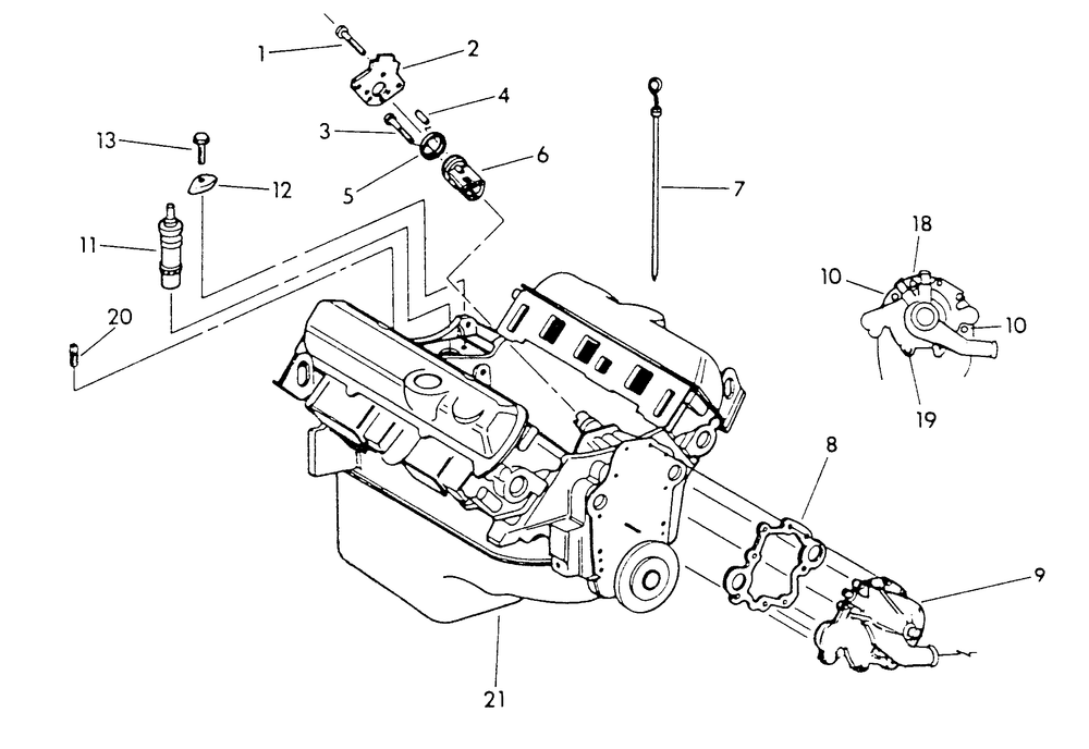 4.3 Liter Engine (Part 1) Diagram and Parts List for 9134-6  Generac Generator