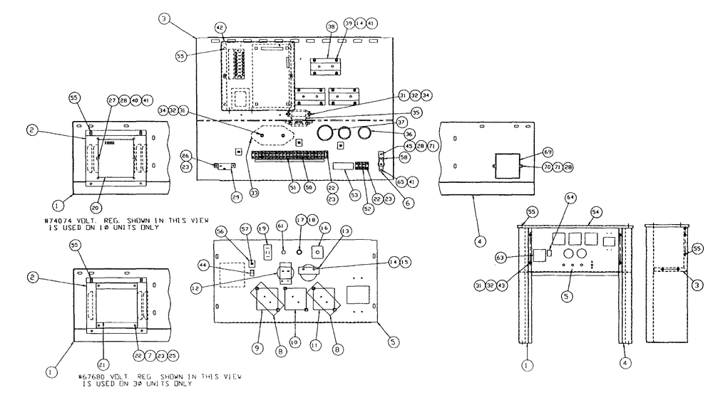 Control Panel Diagram and Parts List for 0590-4  Generac Generator