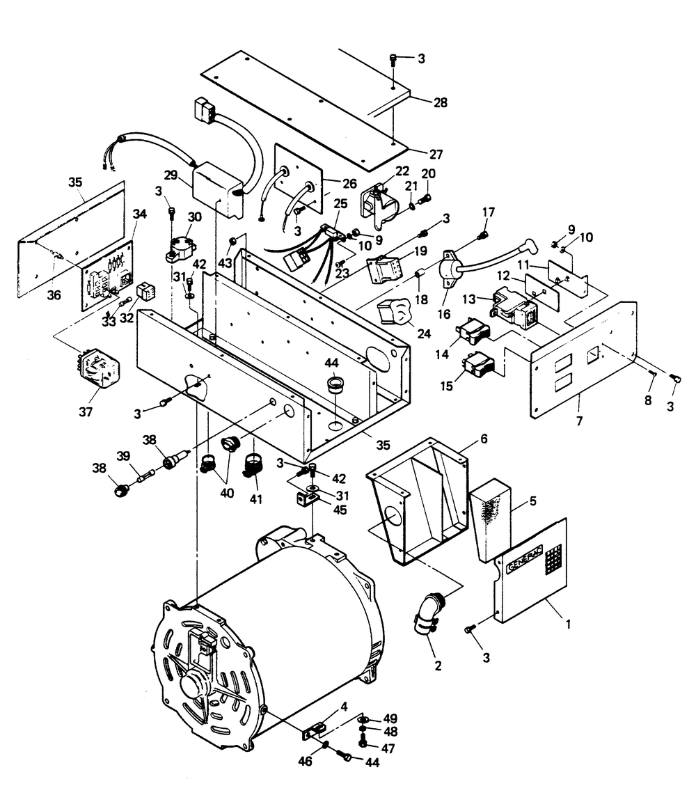 Connection Box Assembly Diagram and Parts List for 6368-2  Generac Generator