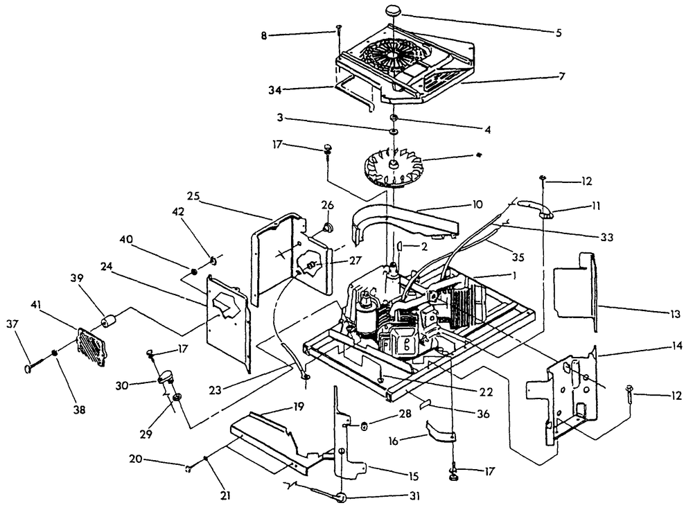 Sheet Metal Diagram and Parts List for 0861-0  Generac Generator