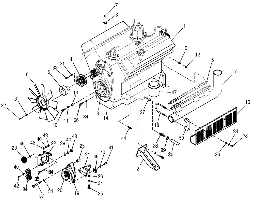Engine Diagram and Parts List for 0043736 (3704503)(2003) Generac Generator