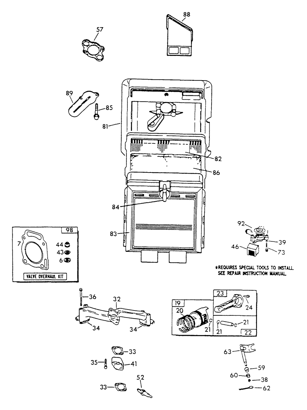 Engine Common Parts 3 Diagram and Parts List for 9735-2  Generac Generator