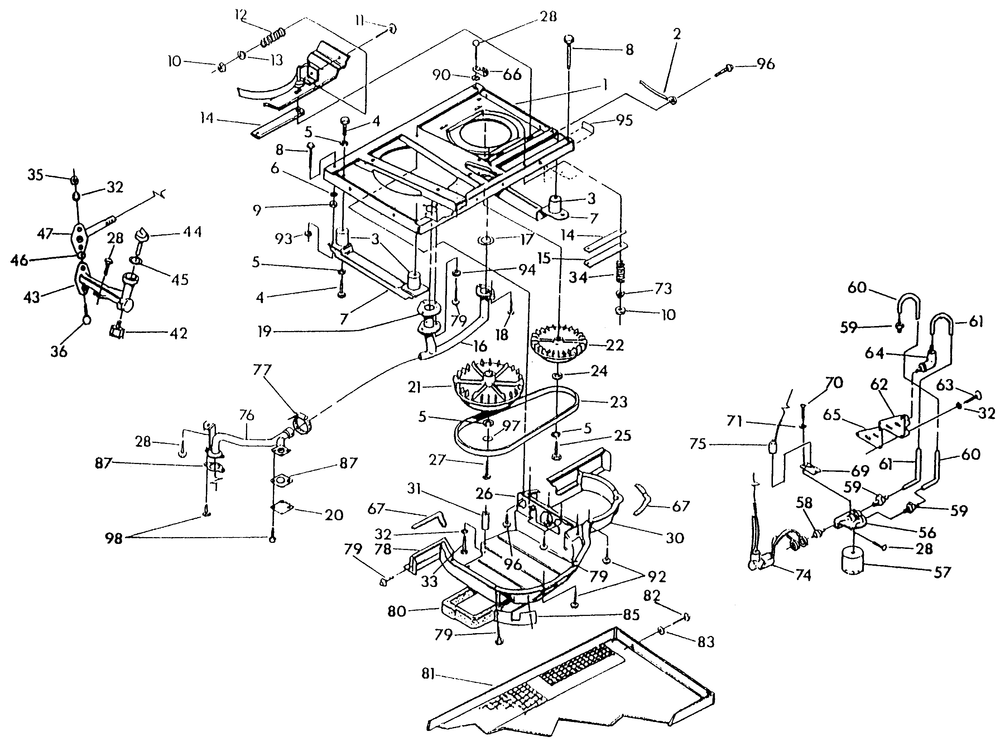 Base And Pulleys Diagram and Parts List for 9734-2 Np-66lpg Generac Generator
