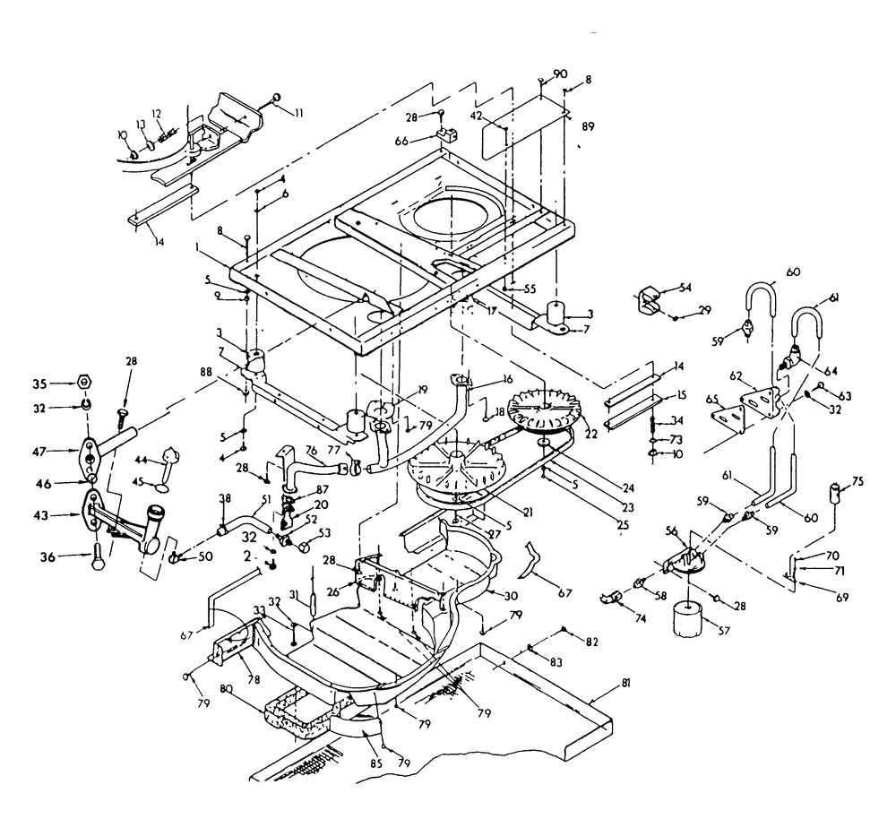 Base And Pulleys - Bottom Exhaust Diagram and Parts List for 9208-0  Generac Generator