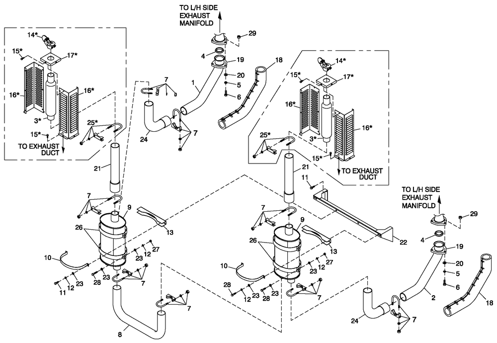 Muffler 5.4l/6.8l Cpl Exhaust C5 Diagram and Parts List for BT10054ANSN (4106V20159)(2006) Generac Generator