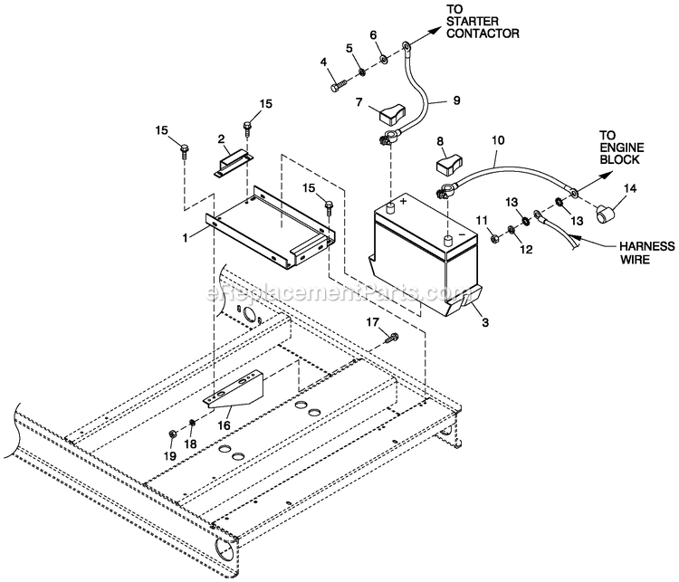Battery C4 Diagram and Parts List for QT06030JVAN (5098532)(2008) Generac Generator
