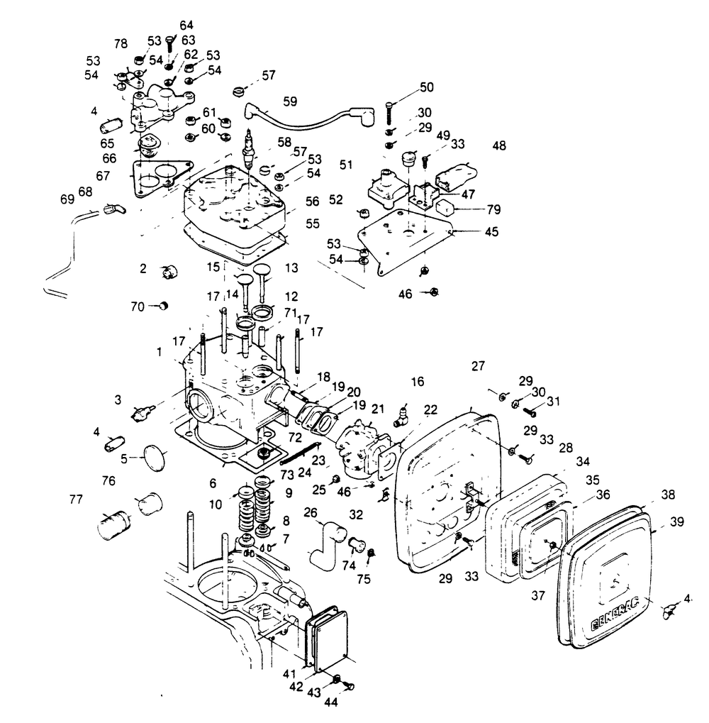 Engine Cylinder Housing Diagram and Parts List for 1006-A  Generac Welder