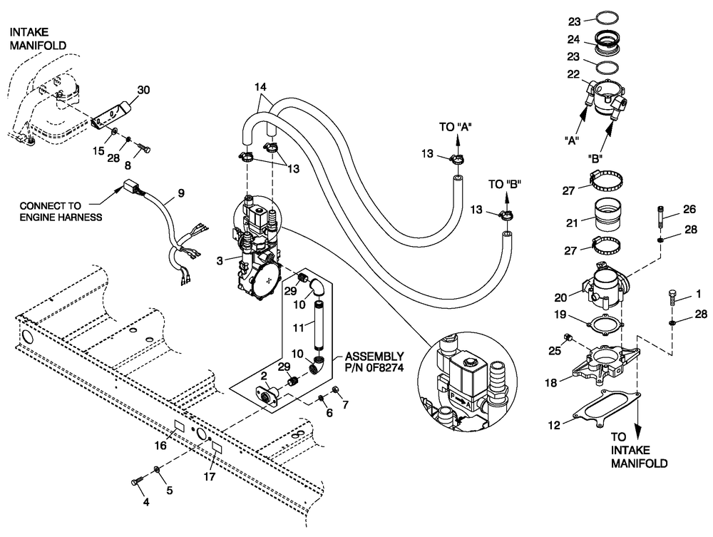 Fuel Nat. Gas And Lp Vapor 6.8l 4 Pole Diagram and Parts List for QT07068ANAN (4176410)(2005) Generac Generator