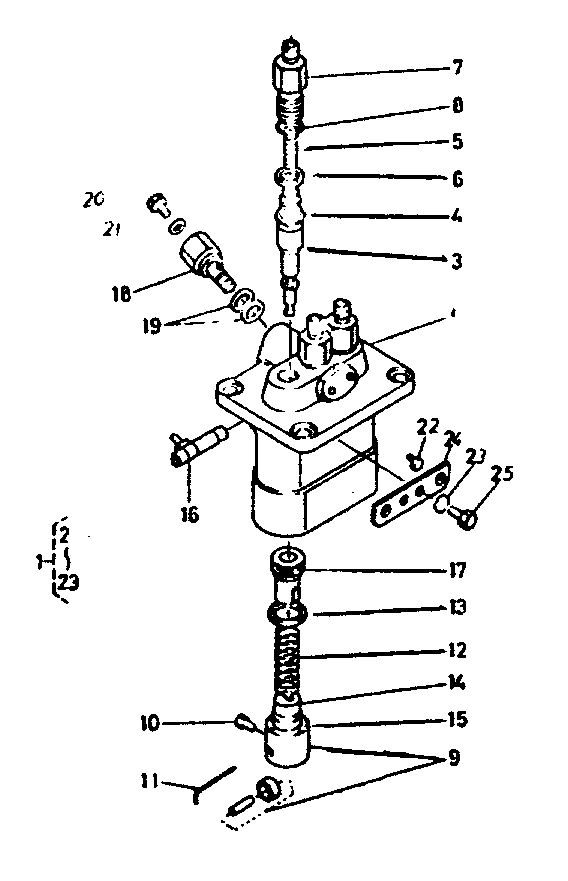 Injection Pump Diagram and Parts List for 1011-C  Generac Welder